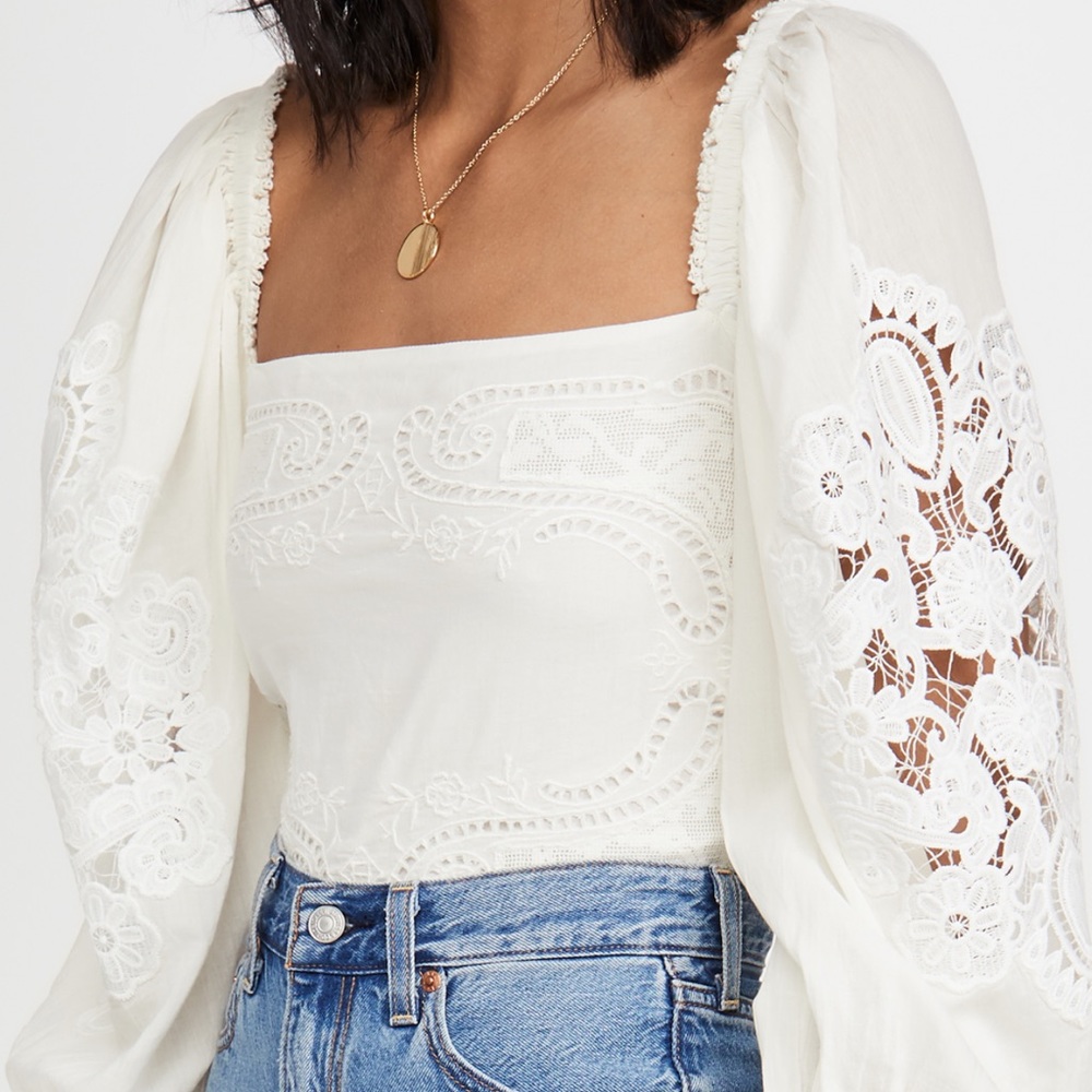 Farm Rio Off White Lace Blouse